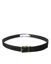 Black Gros Grain Gold Metal Buckle Belt Men
