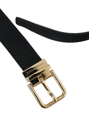 Black Gros Grain Gold Metal Buckle Belt Men