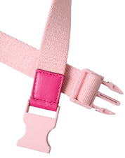 Pink Canvas Stretch Plastic Buckle Women Belt
