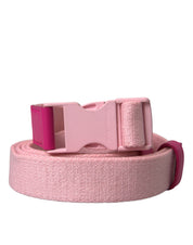 Pink Canvas Stretch Plastic Buckle Women Belt