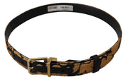 Multicolor Jacquard Leather Logo Buckle Belt