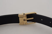 Blue Exotic Leather Gold Metal Buckle Belt