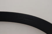 Blue Exotic Leather Gold Metal Buckle Belt