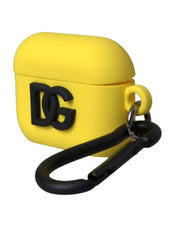 Yellow Silicone Logo Embossed Airpods Case
