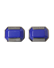 Silver Plated Brass Pin Crystal Cufflinks