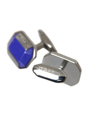 Silver Plated Brass Pin Crystal Cufflinks