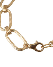 Gold Tone Brass Large Link Chain Jewelry Necklace