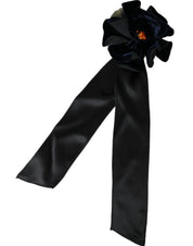 Dolce & Gabbana Black Silk Gold Brass Floral Hair Pin Brooch