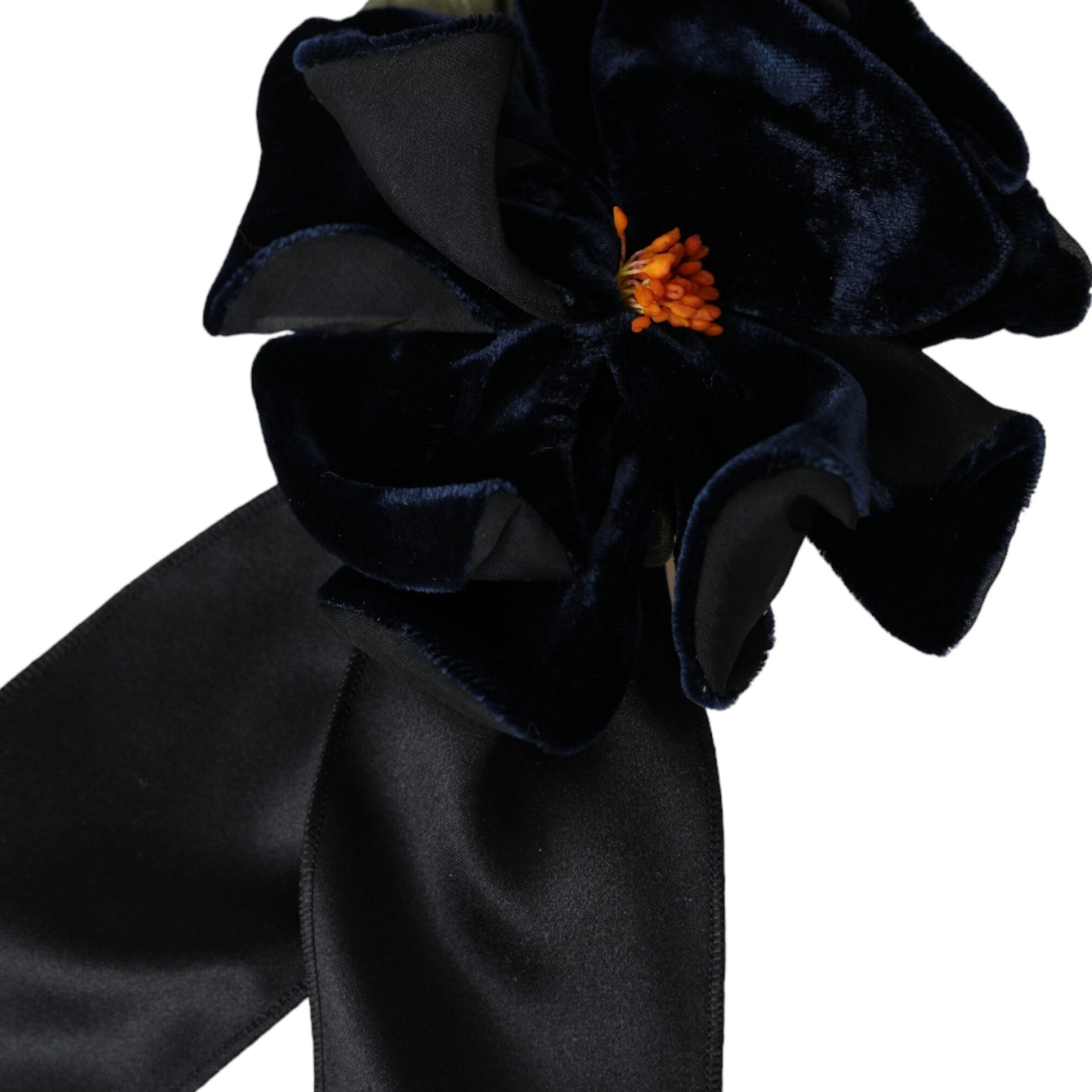 Dolce & Gabbana Black Silk Gold Brass Floral Hair Pin Brooch Dolce & Gabbana