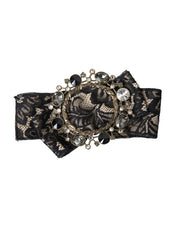 Black Lace Crystal Handmade Brooch Hair Pin