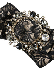 Black Lace Crystal Handmade Brooch Hair Pin