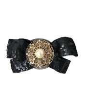 Black Sequin Pearl Handmade Brooch Hair Pin