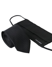 Black 100% Silk Adjustable Necktie Face Mask