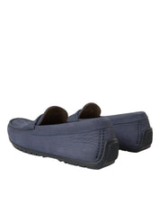 Dolce & Gabbana Blue Calf Leather Slip On Moccasin Shoes Dolce & Gabbana