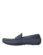 Dolce & Gabbana Blue Calf Leather Slip On Moccasin Shoes Dolce & Gabbana