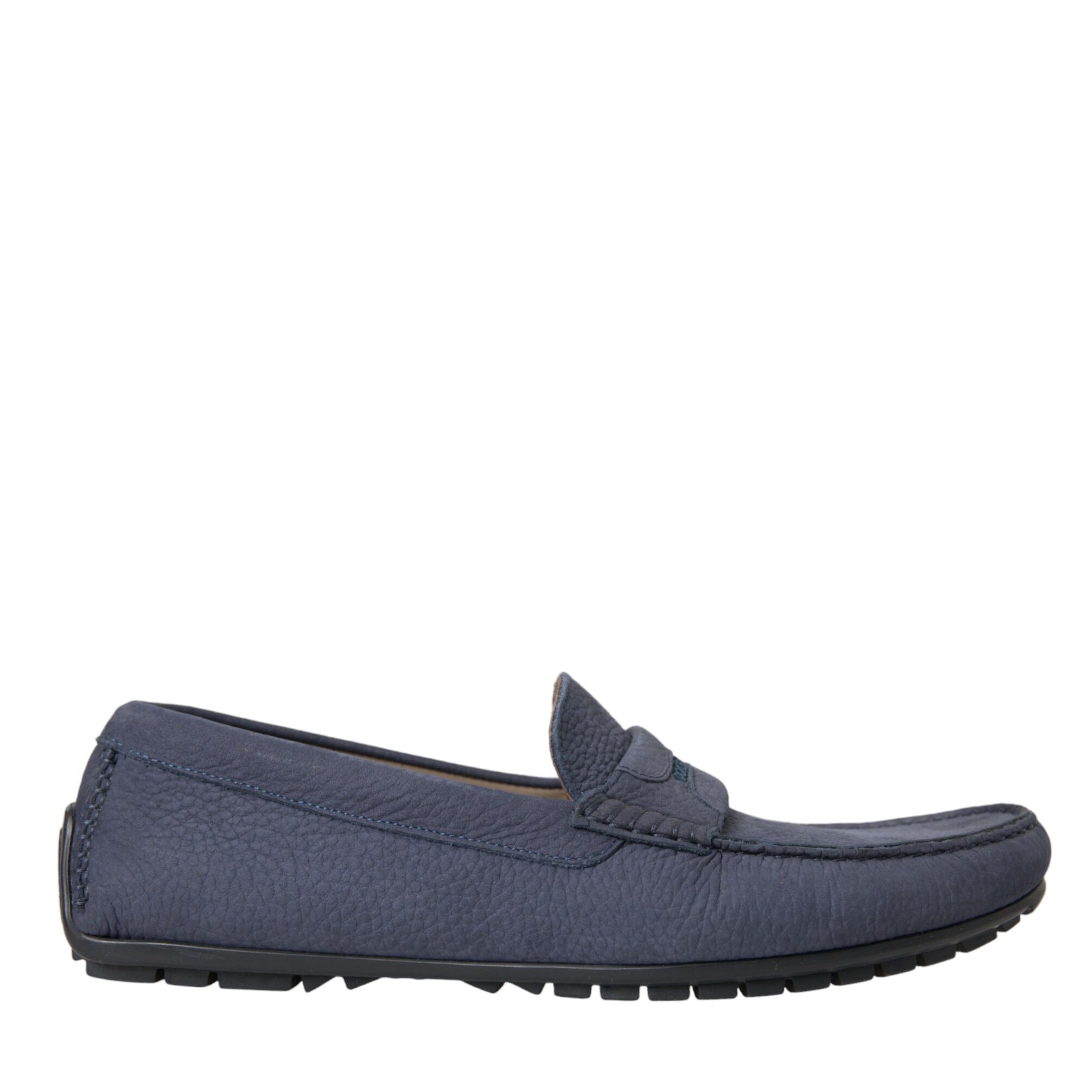 Dolce & Gabbana Blue Calf Leather Slip On Moccasin Shoes Dolce & Gabbana