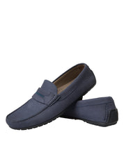 Dolce & Gabbana Blue Calf Leather Slip On Moccasin Shoes Dolce & Gabbana