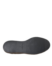 Black Woven Goat Leather Lace Up Derby Shoes