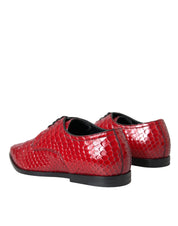 Red Textured Varnished Derby Men Formal Shoes