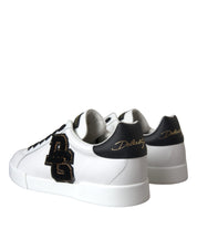 White Leather DG Logo Casual Low Top Sneakers Shoes