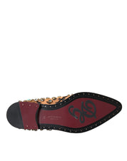 Dolce & Gabbana Brown Leopard Hair Crystal Dress Broque Shoes Dolce & Gabbana