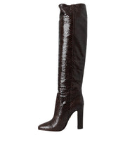 Dolce & Gabbana Brown Exotic Leather Heels High Boots Shoes Dolce & Gabbana