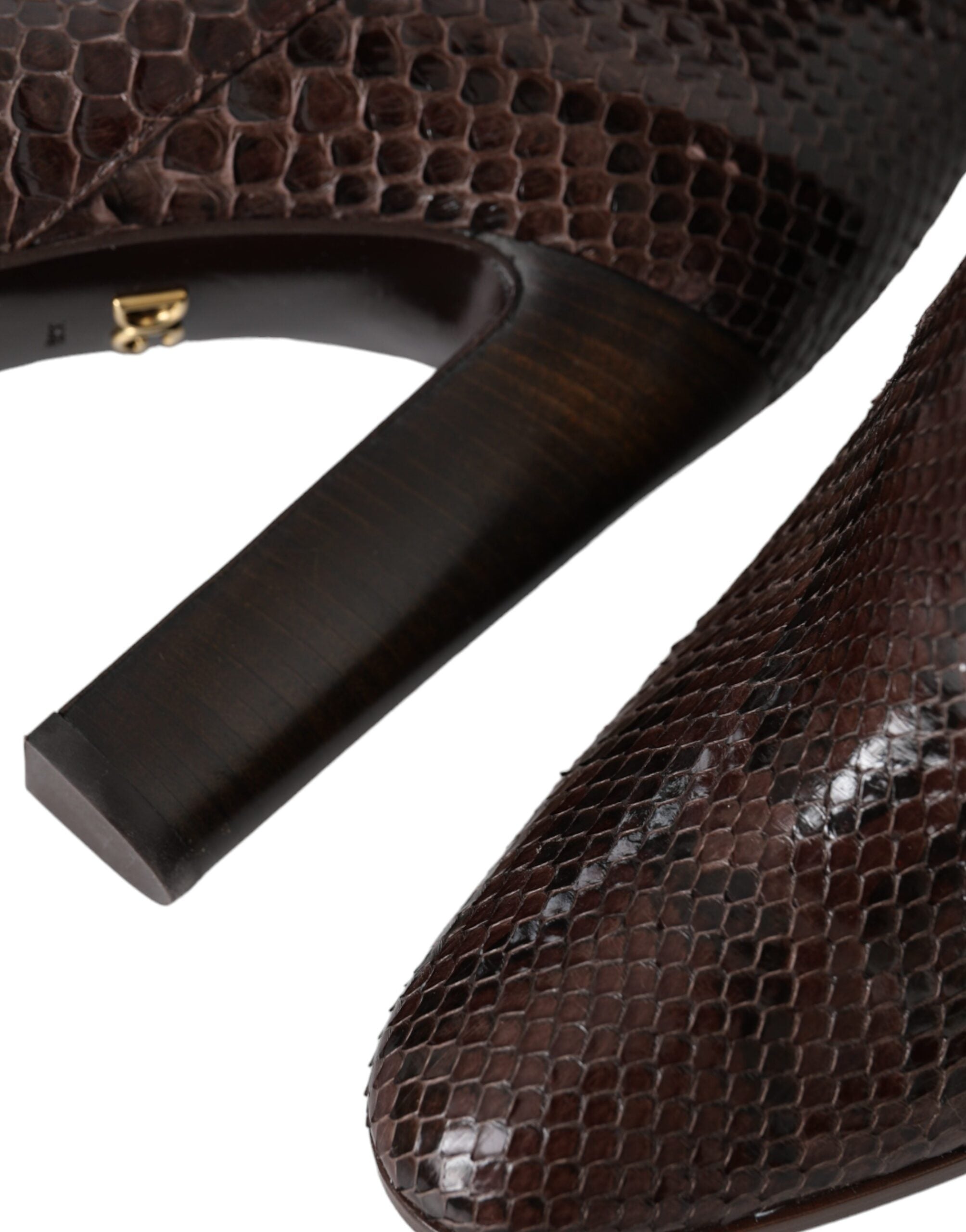 Dolce & Gabbana Brown Exotic Leather Heels High Boots Shoes Dolce & Gabbana
