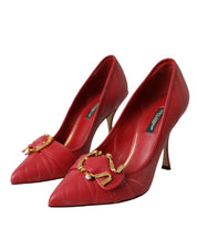 Red Devotion Leather Heels Pumps Shoes