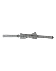 Gray Silk Polka Dot Adjustable Neck Men Papillon Bow Tie