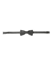 Gray Silk Patterned Adjustable Neck Men Papillon Bow Tie