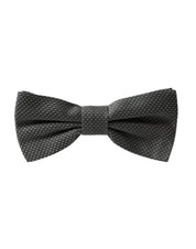 Gray Silk Patterned Adjustable Neck Men Bow Tie
