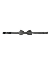 Gray Silk Patterned Adjustable Neck Men Bow Tie