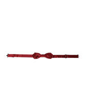Red Silk Jacquard Adjustable Neck Men Bow Tie