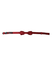 Red Silk Jacquard Adjustable Neck Men Bow Tie