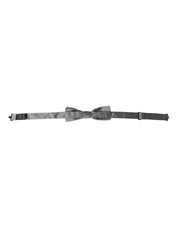 Gray Satin Silk Adjustable Neck Men Papillon Bow Tie