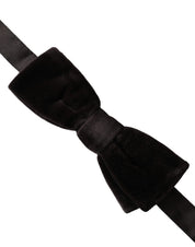 Black Velvet Cotton Adjustable Neck Men Bow Tie