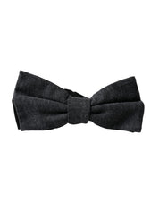 Dark Gray Silk Adjustable Neck Men Bow Tie