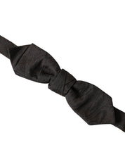 Black Silk Adjustable Neck Men Bow Tie