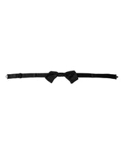 Black Satin Silk Adjustable Neck Men Bow Tie