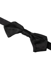 Black Satin Silk Adjustable Neck Men Bow Tie