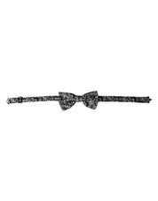 Black Floral Silk Adjustable Neck Men Bow Tie