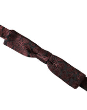 Maroon Floral Silk Adjustable Neck Men Bow Tie