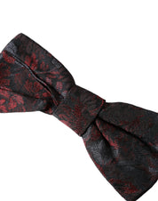 Red Black Floral Adjustable Neck Men Bow Tie