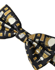Black Silk Cocktail Adjustable Neck Men Bow Tie
