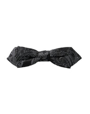 Black Silk Jacquard Adjustable Neck Men Bow Tie
