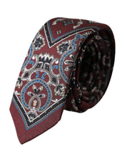 Bordeaux Printed 100% Silk Adjustable Men Tie