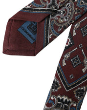 Bordeaux Printed 100% Silk Adjustable Men Tie
