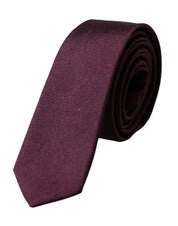 Bordeaux Solid 100% Silk Adjustable Men Tie
