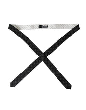 Black White Patterned Adjustable Tie