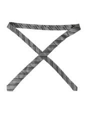Black White Stripes Silk Adjustable Tie